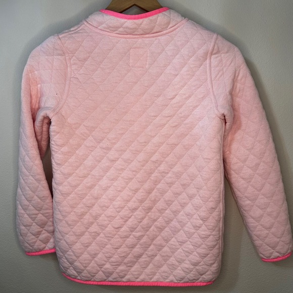 Cat & Jack Pink Quilted Snap Neck Pullover Sweatshirt Girls Size L 10 12 - Picture 3 of 5